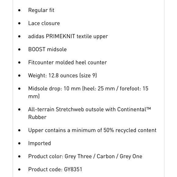 Adidas Ultraboost DNA City Xplorer All Terrain Gray Trail Shoes Men’s Size 10 - Picture 11 of 11